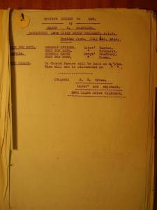 12th Light Horse Regiment Routine Order No. 115, 1 July 1916