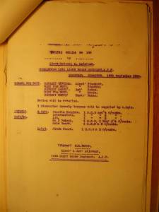 12th Light Horse Regiment Routine Order No. 195, 18 September 1916