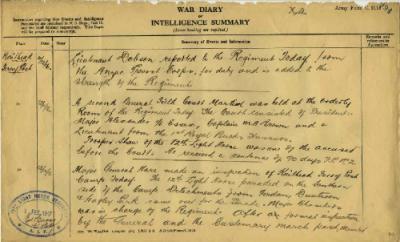12th Light Horse Regiment War Diary, 11 December - 13 December 1916 