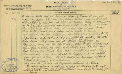 12th Light Horse Regiment War Diary, 13 October - 14 October 1916 