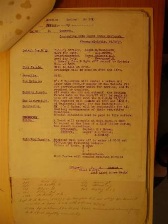 12th Light Horse Regiment Routine Order No. 370, 24 April 1917