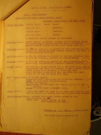 12th Light Horse Regiment Routine Order No. 241, 2 December 1916