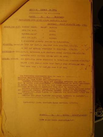 12th Light Horse Regiment Routine Order No. 244, 5 December 1916