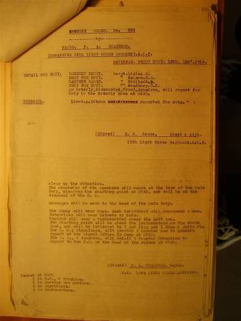 12th Light Horse Regiment Routine Order No. 251, 12 December 1916