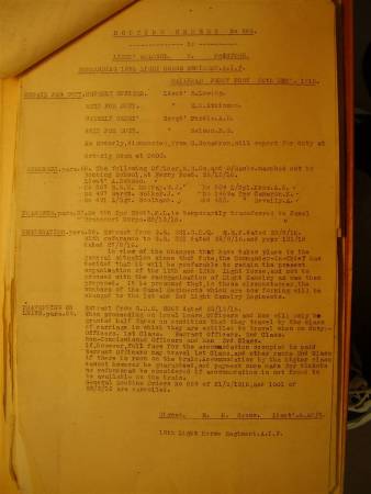12th Light Horse Regiment Routine Order No. 264, 27 December 1916