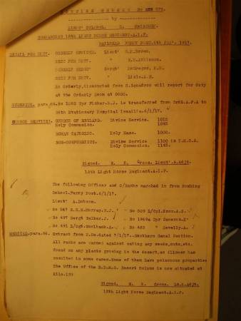 12th Light Horse Regiment Routine Order No. 275, 6 January 1917, p. 1