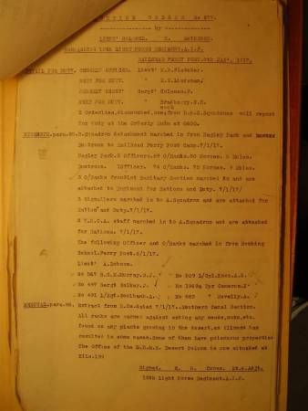 12th Light Horse Regiment Routine Order No. 277, 8 January 1917