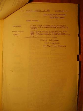 12th Light Horse Regiment Routine Order No. 33, 31 March 1916, p. 2