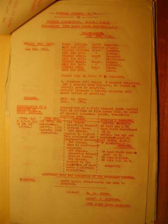 12th Light Horse Regiment Routine Order No. 62, 2 May 1916
