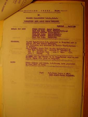 12th Light Horse Regiment Routine Order No. 80, 24 May 1916