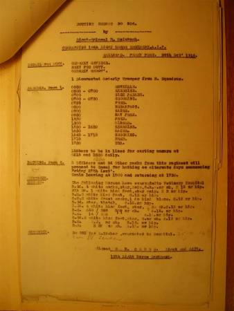 12th Light Horse Regiment Routine Order No. 204, 26 October 1916