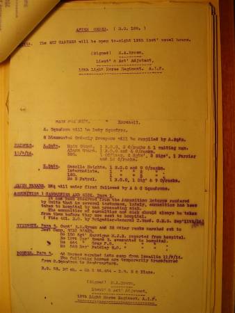 12th Light Horse Regiment Routine Order No. 188, 11 September 1916, p. 2