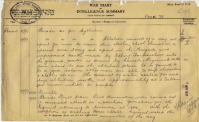 12th Australian Light Horse Regiment War Diary, 27 August - 29 August 1917 