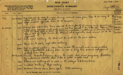 12th Australian Light Horse Regiment War Diary, 19 November - 20 November 1917