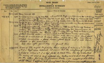 12th Australian Light Horse Regiment War Diary, 28 November - 30 November 1917