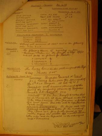 12th Australian Light Horse Regiment Routine Order No. 478, 14 August 1917, p. 1 