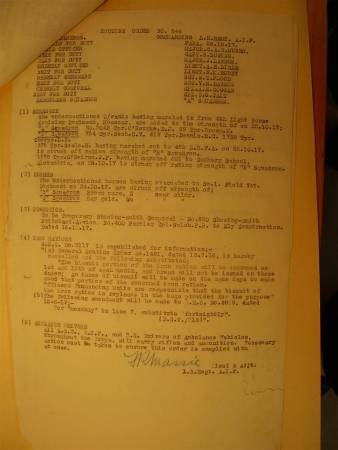 12th Australian Light Horse Regiment Routine Order No. 544, 26 October 1917, p. 1 