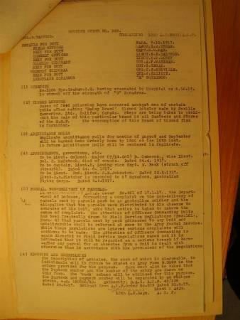 12th Australian Light Horse Regiment Routine Order No. 528, 9 October 1917, p. 1 