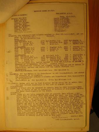 12th Australian Light Horse Regiment Routine Order No. 515, 23 September 1917, p. 1 