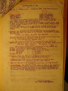 12th Australian Light Horse Regiment Routine Order No. 85, 30 August 1918, p. 1 