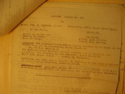 12th Australian Light Horse Regiment Routine Order No. 20, 23 October 1918, p. 1 