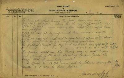 12th Australian Light Horse Regiment War Diary, 31 August - 31 August 1918