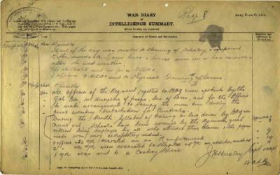 12th Australian Light Horse Regiment War Diary, 30 November - 31 November 1918