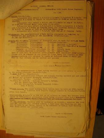 12th Australian Light Horse Regiment Routine Order No. 41, 14 July 1918, p. 1 