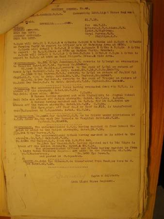 12th Australian Light Horse Regiment Routine Order No. 48, 21 July 1918, p. 1 