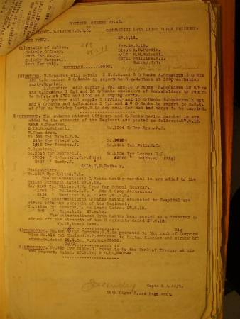12th Australian Light Horse Regiment Routine Order No. 25, 27 June 1918, p. 1 