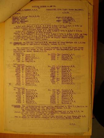12th Australian Light Horse Regiment Routine Order No. 90, 4 September 1918, p. 1 