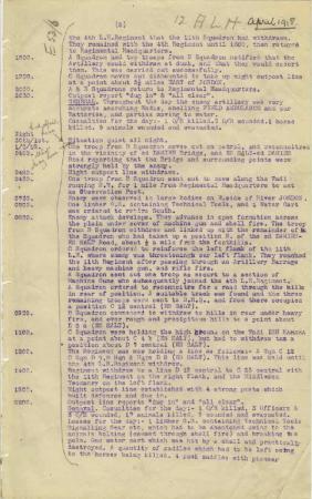 Lieutenant Colonel Cameron's Account of the Operations, 30 April to 4 May 1918, p. 2