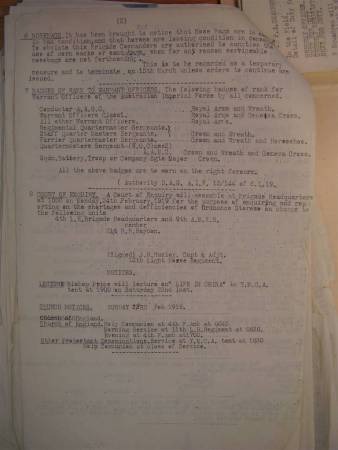 12th Australian Light Horse Regiment Routine Order No. 131, 21 February 1919, p. 2 