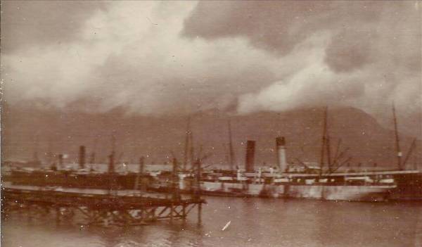 Troop ships at Port London.