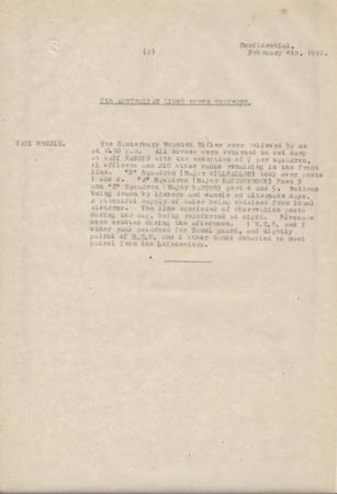 2nd Light Horse Brigade Daily Reports, 4 February 1918, p. 2