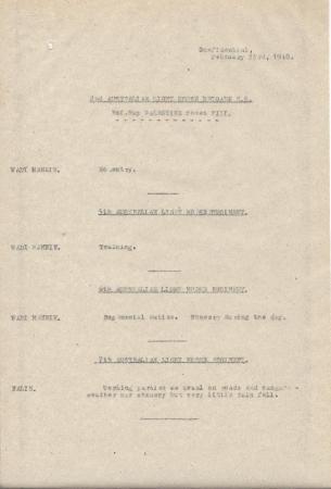 2nd Light Horse Brigade Daily Reports, 23 February 1918 s