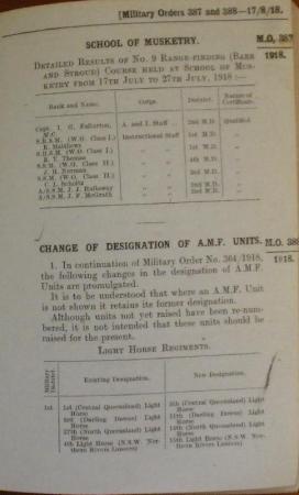 Military Order No 388, 17 August 1918, p. 339 