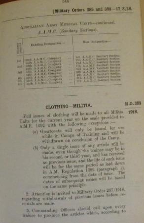 Military Order No 388, 17 August 1918, p. 345