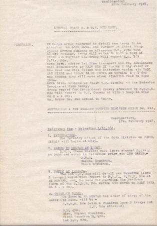Anzac MD Daily Intelligence Report, 18 February 1918, p. 1 s