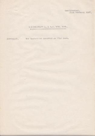 Anzac MD Daily Intelligence Report, 21 February 1918 