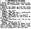 A WEYMOUTH EPISODE