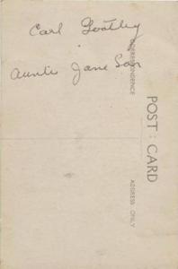 Charles Lincoln GOATLEY, post card 1, reverse