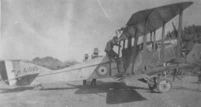 Maritnsyde G102 Registration A1595 belonging to No. 67 (Australian) Squadron, Royal Flying Corps, 1917.