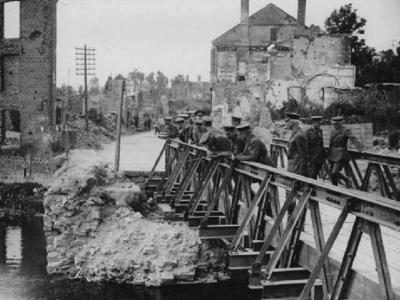 The completed Pronne bridge, 1918