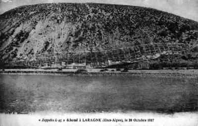 Wreckage of Zeppelin L45 France, 20 October 1917.