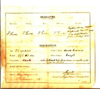 Discharge Paper, Cape Police, Frederick Charles CLOSE, 1 June 1899, Reverse