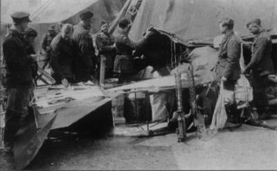 Richthofen's Aeroplane being souvenired at AFC No. 3 Squadron