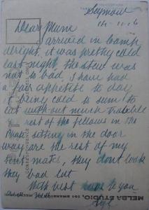 At Seymour Camp, Letter from Syd to Mother, 14 November 1916, Post Card Reverse