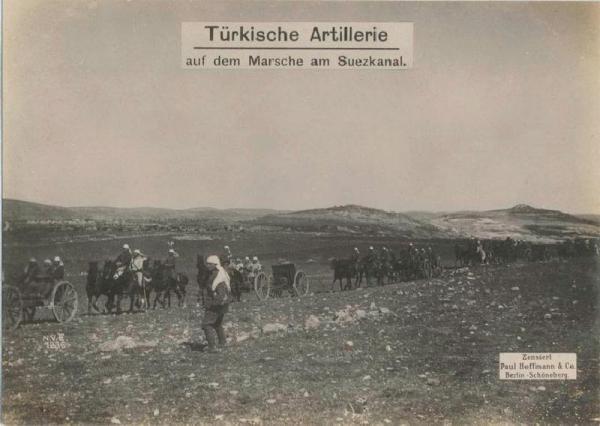 Turkish Artillery moving to Suez Canal