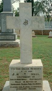 Lieutenant James William POWELL's grave in the Colesberg Garden of Remembrance , South Africa 